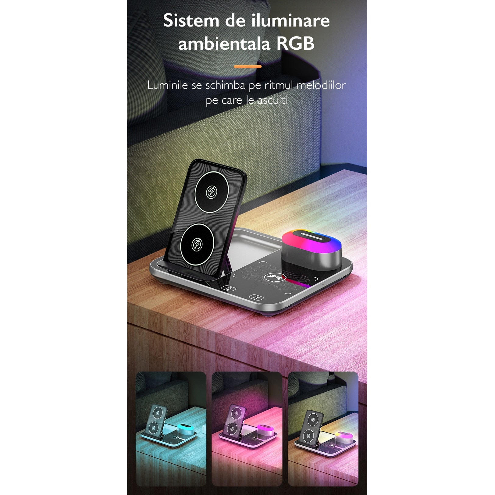Incarcator Wireless 4 in 1 Universal Loowoko® R12