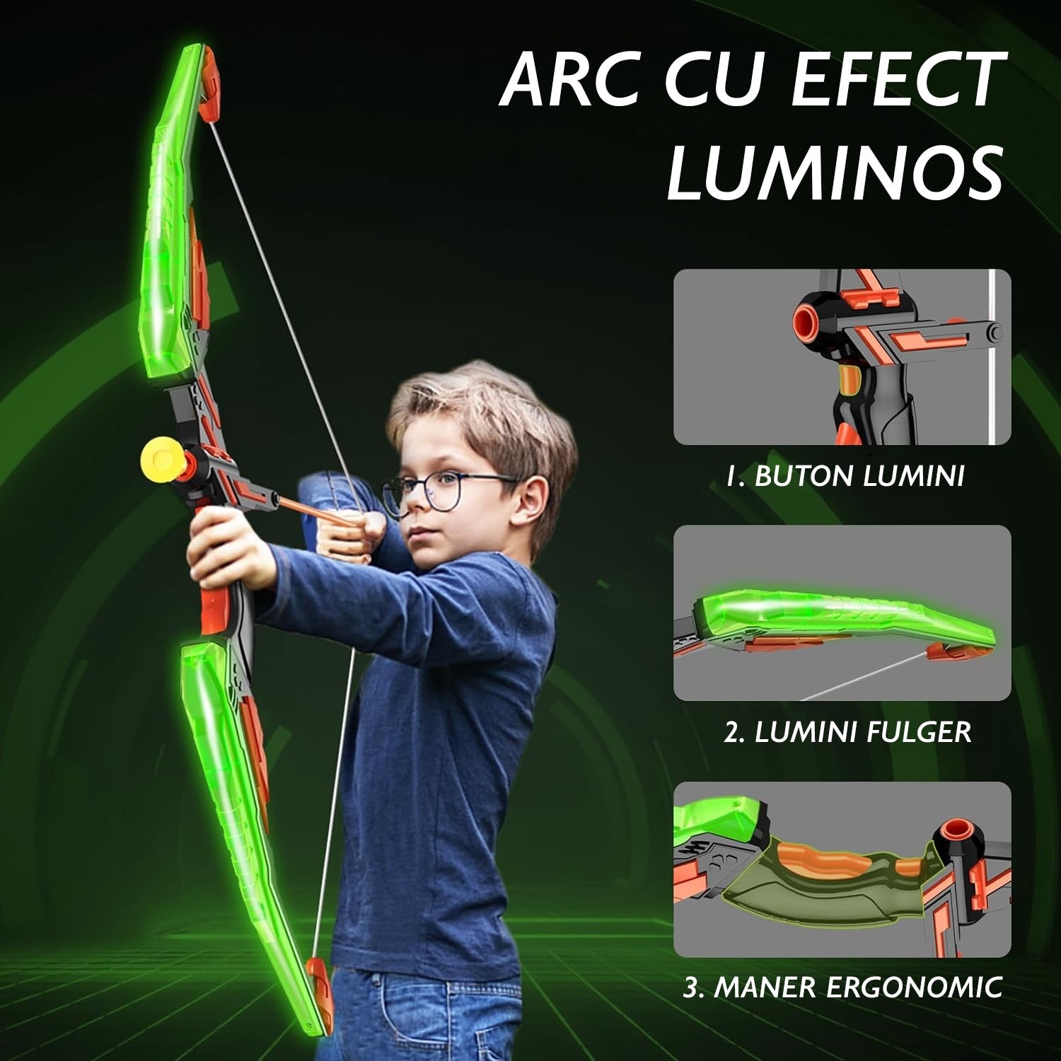 Set De Joaca Arc cu Sageti cu Ventuze KidProtect® TinyArcher Pro
