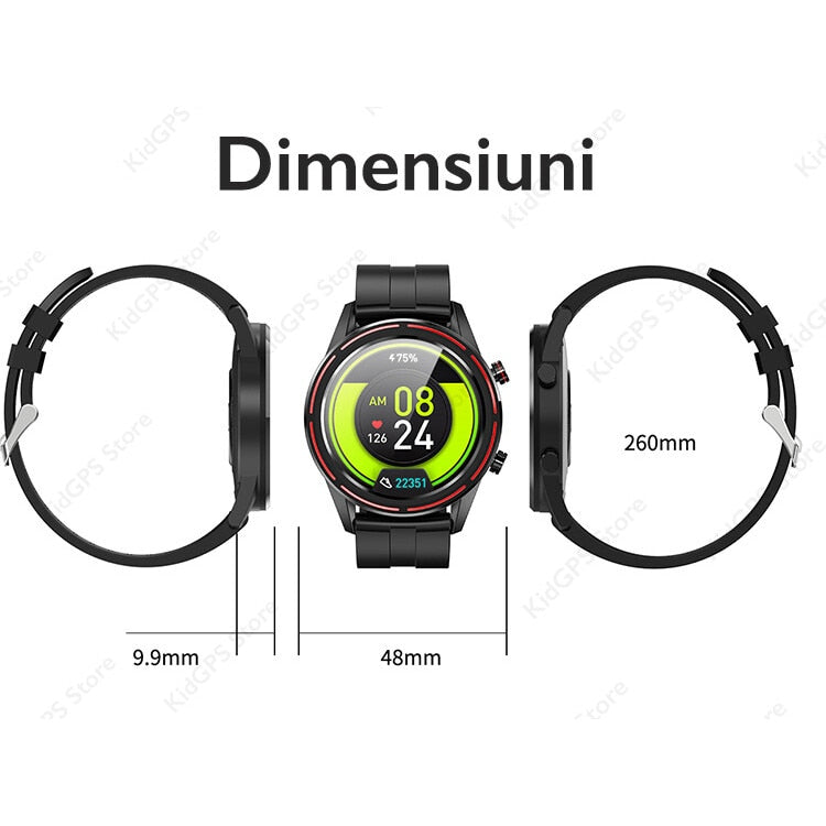 Ceas smartwatch TechONE™ KM02, Negru