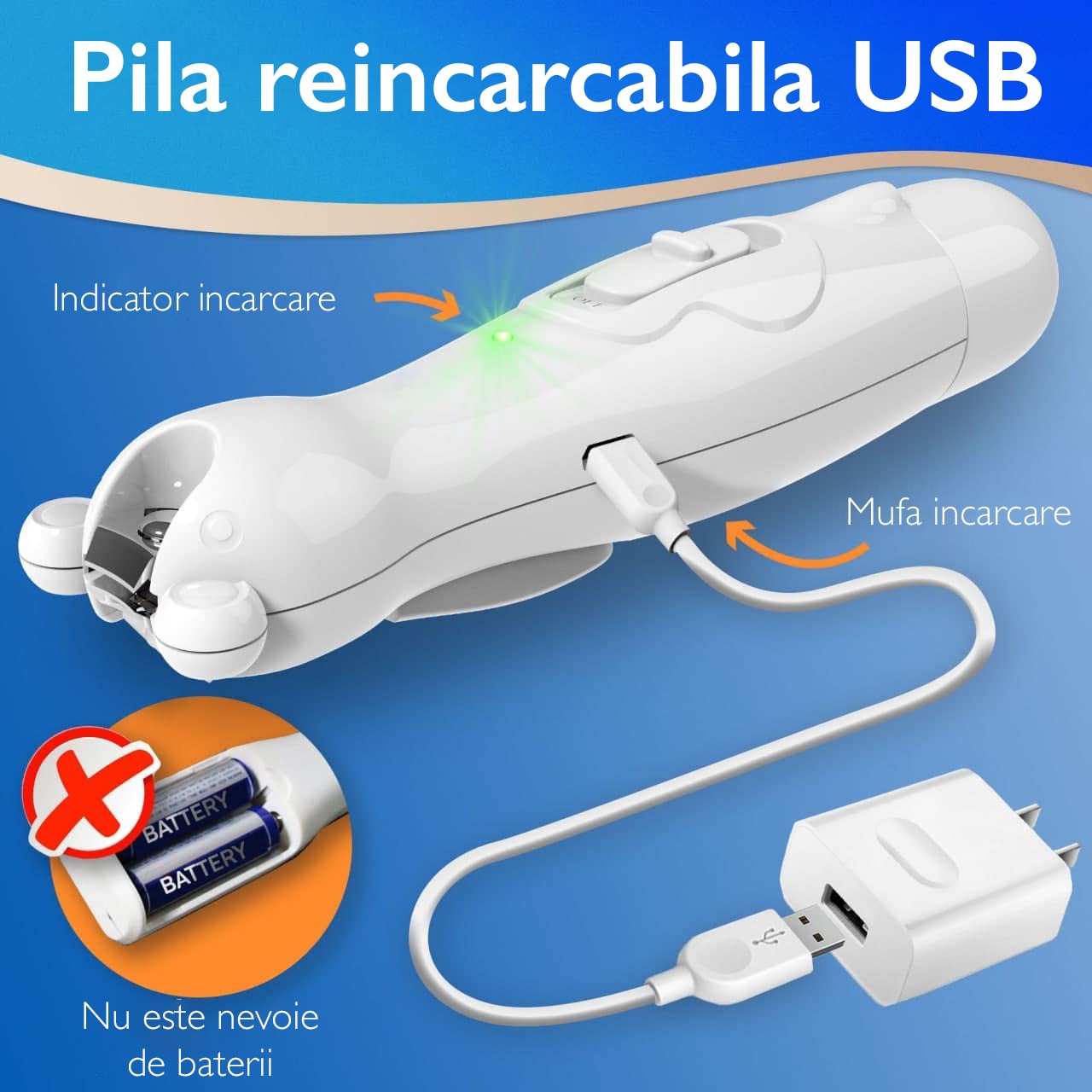 Pila Electrica Unghii Bebelusi si Clestisor Horigen® Easy Momy