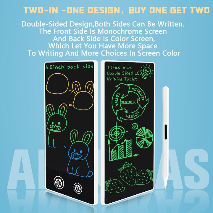 Tableta de scris si desenat color dubla Techone® 065A Mini, 6.5 inch