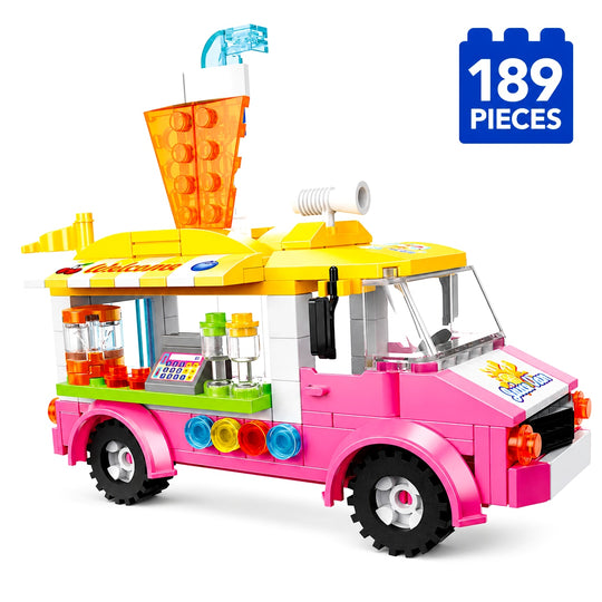 Set de Constructie cu Piese Tip Blocuri Constructie 189 Piese MiniBric Juice Van 4554