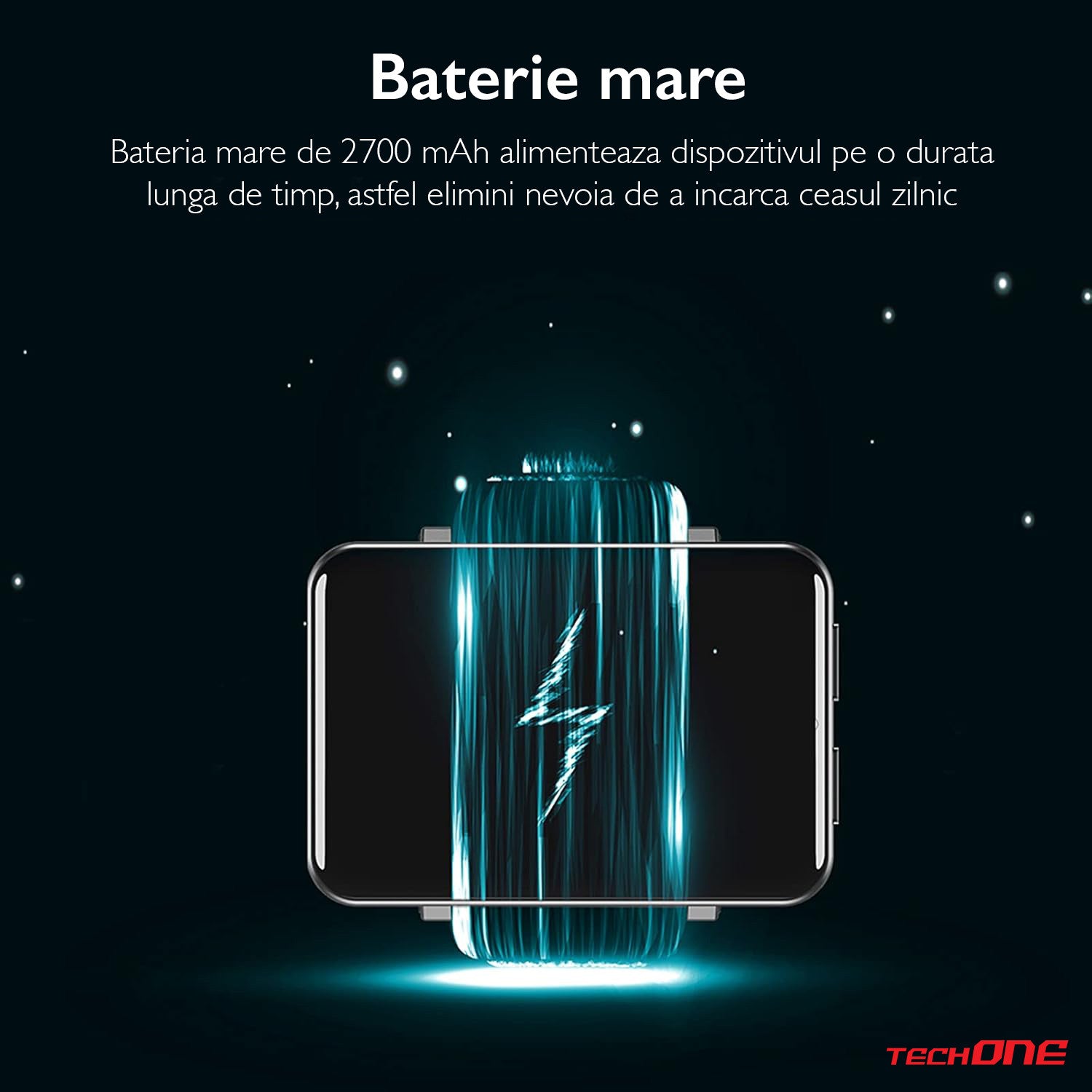 Ceas Smartwatch Barbati TechONE® Orion Smart, Negru
