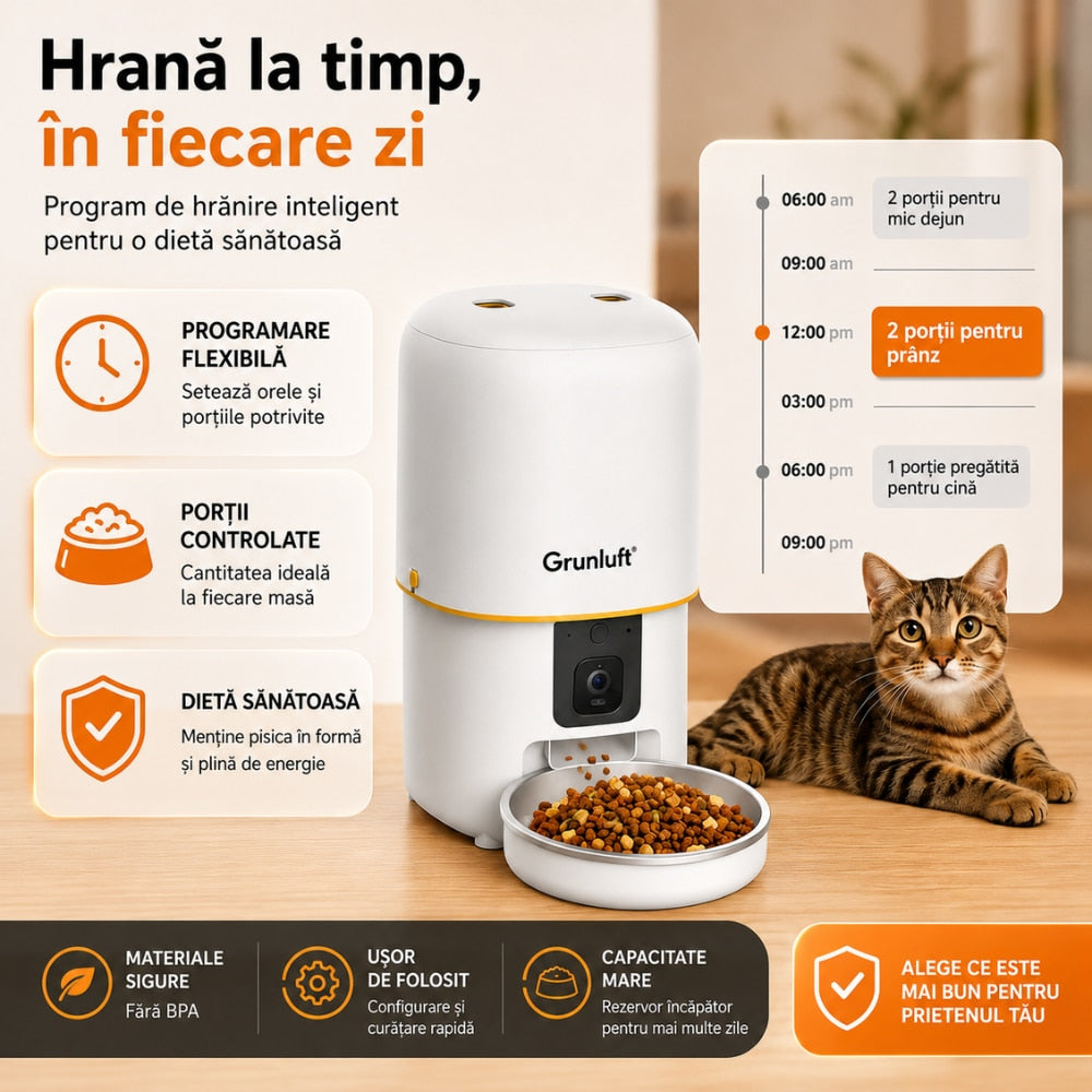 Dozator Mancare Automat Grunluft F05 WiFi