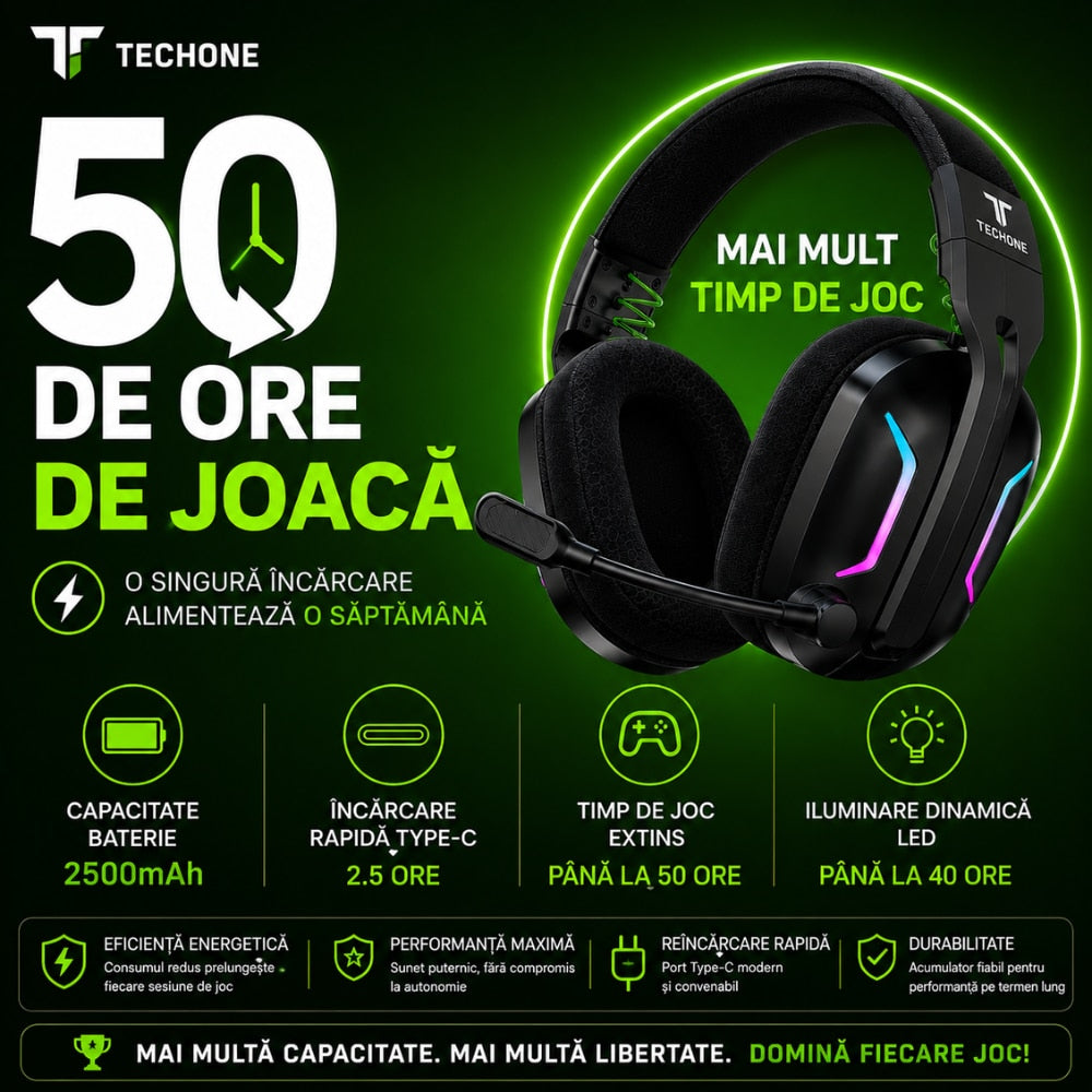 Casti Gaming Profesionale Wireless Techone StormWave