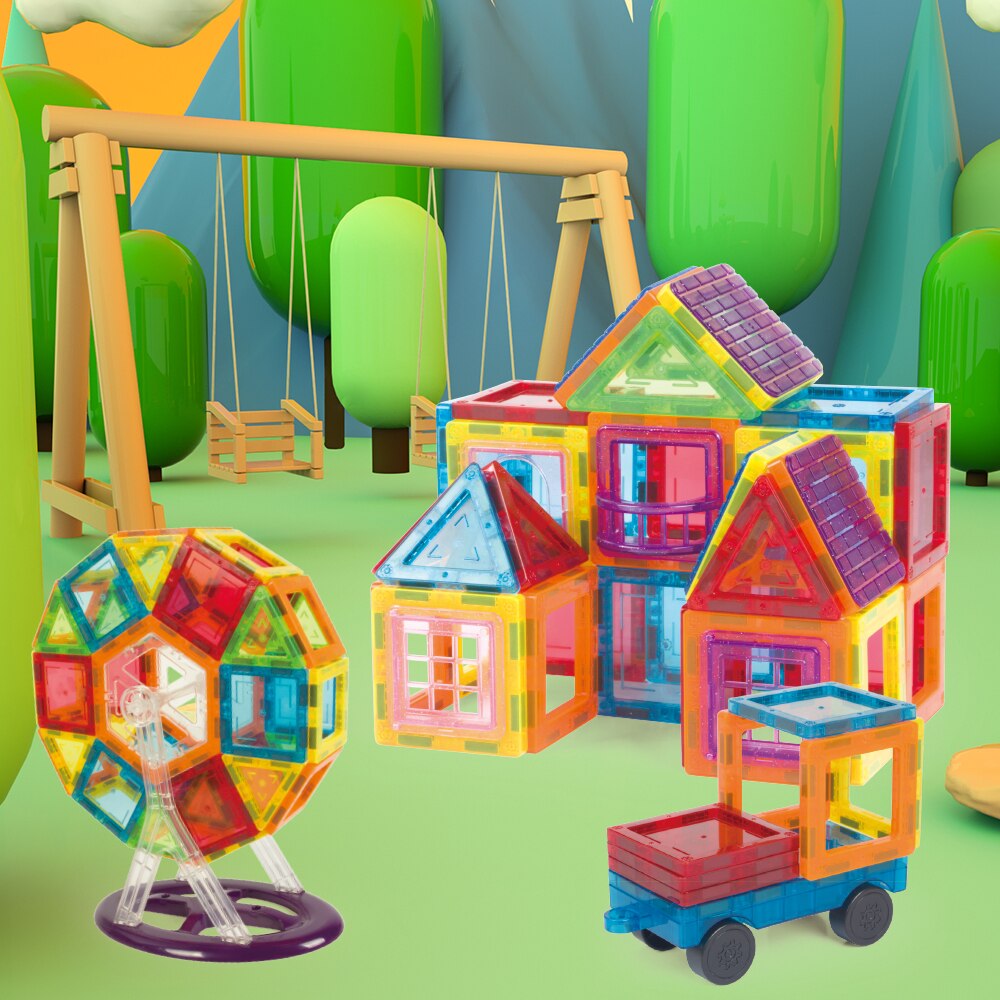 Set Constructie Blocuri Magnetice Copii KidProtect Mag Hero Big 70 buc