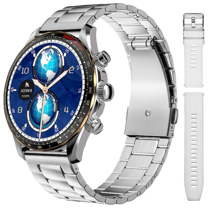 Ceas Smartwatch Barbati Wonlex® DW14 Royal Oak, Argintiu