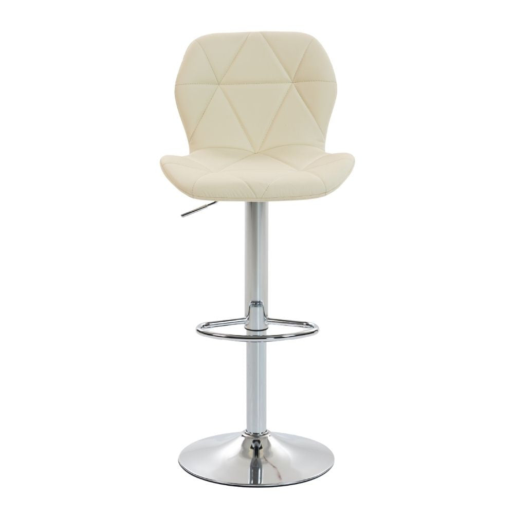 Scaun de Bar Inalt Cu Spatar KD Home Velvet Rise 360, Crem