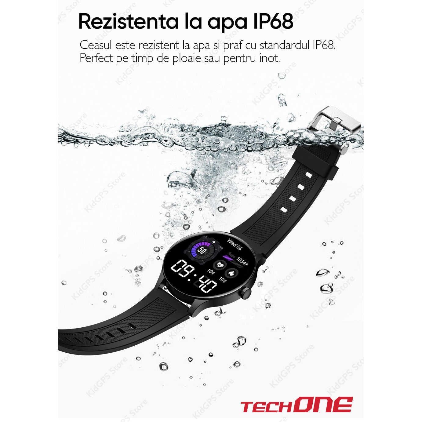 Ceas smartwatch si bratara fitness femei TechONE NY20, Roz
