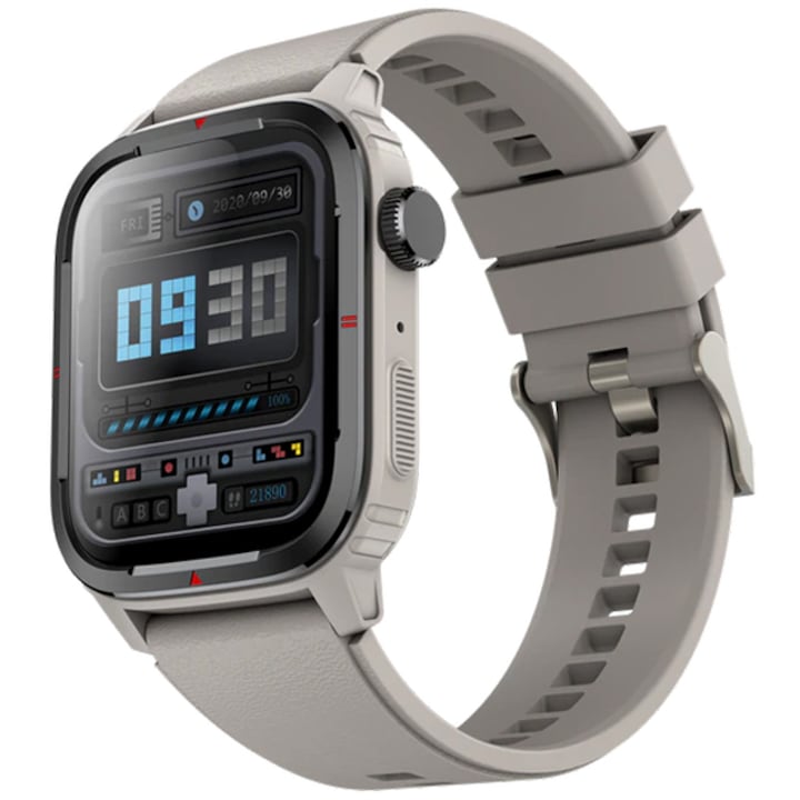 Ceas smartwatch barbati TechONE Q25 GT Runner, Argintiu
