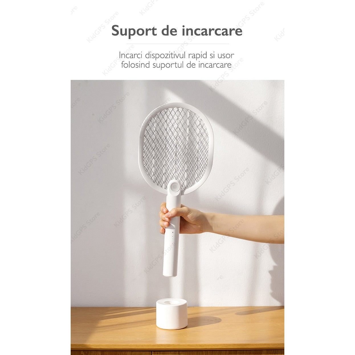 Paleta electrica anti tantari si insecte 2 in 1 Grunluft®, Galben