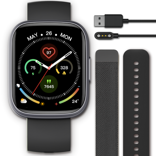 Ceas Smartwatch Barbati TechONE CardioX Elite, Negru