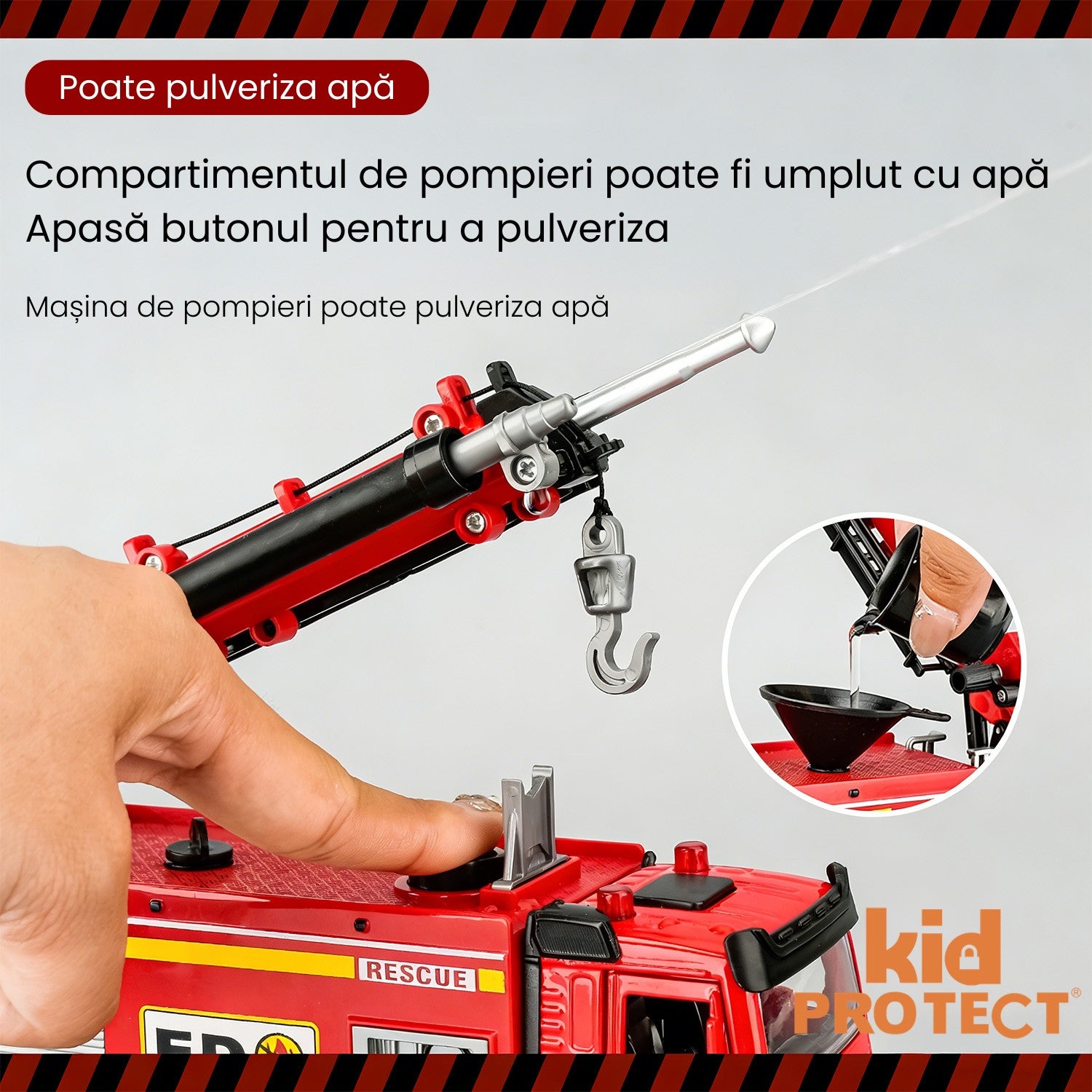 Masina de Pompieri Metalica De Jucarie Pentru Copii KidProtect Fire Engine
