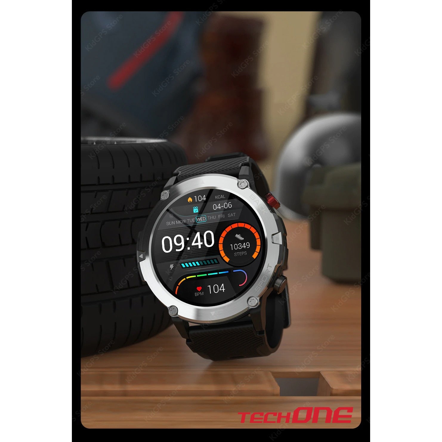 Ceas smartwatch barbati TechONE® C21, Negru