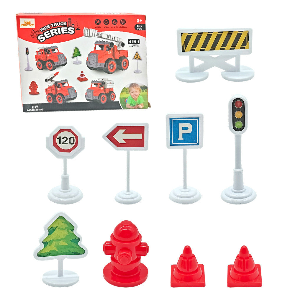 Masinuta Demontabila Pentru Copii 4 in 1, KidProtect Fire Team Builder