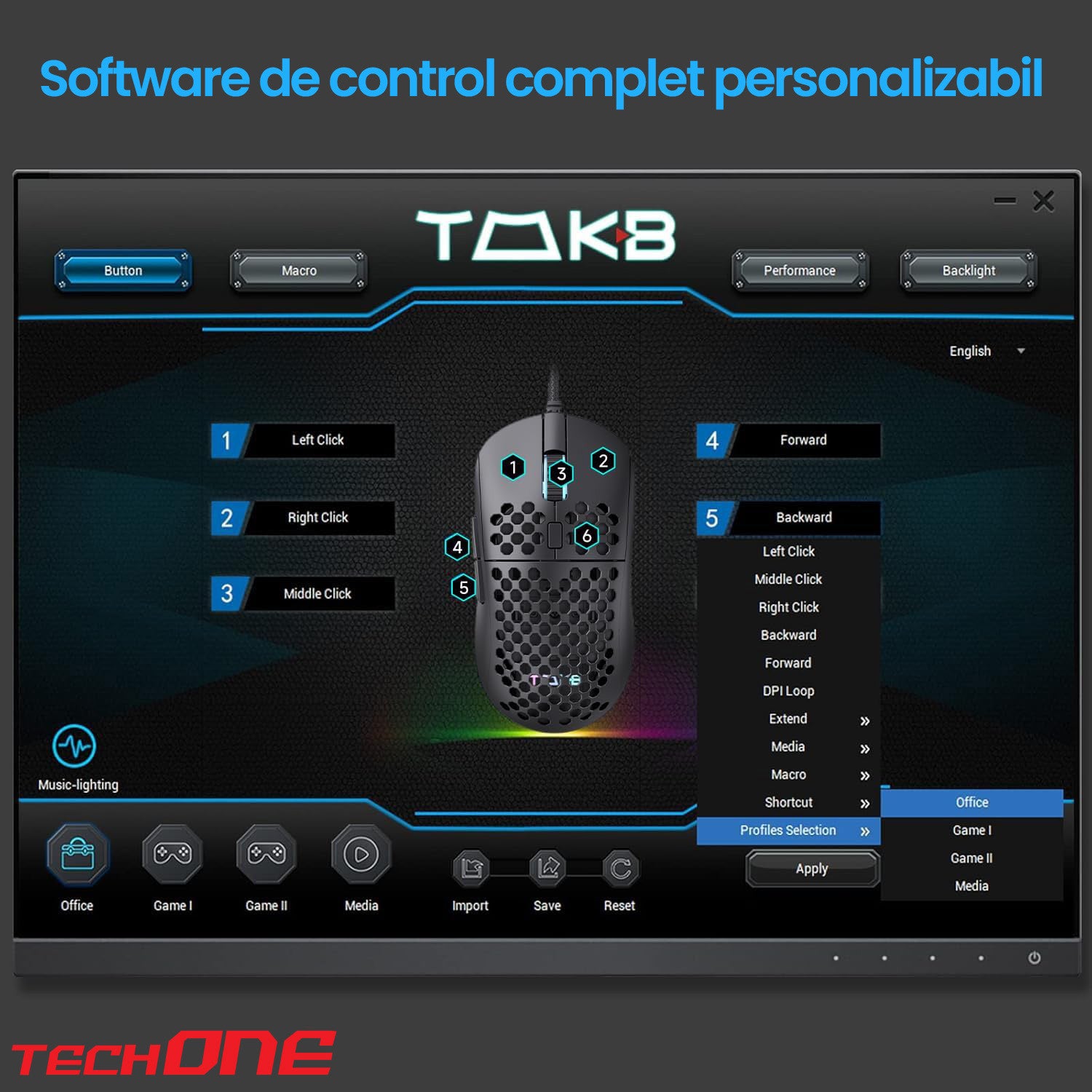 Mouse Gaming Profesional Techone ShadowStrike Pro