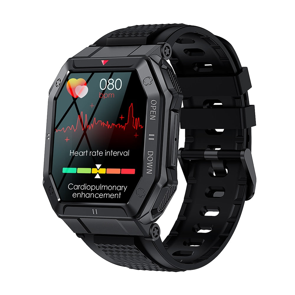 Ceas smartwatch barbati TechONE® K55, Negru