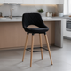 Scaun de Bar Inalt Premium KD Home BarLuxe Nova, Negru
