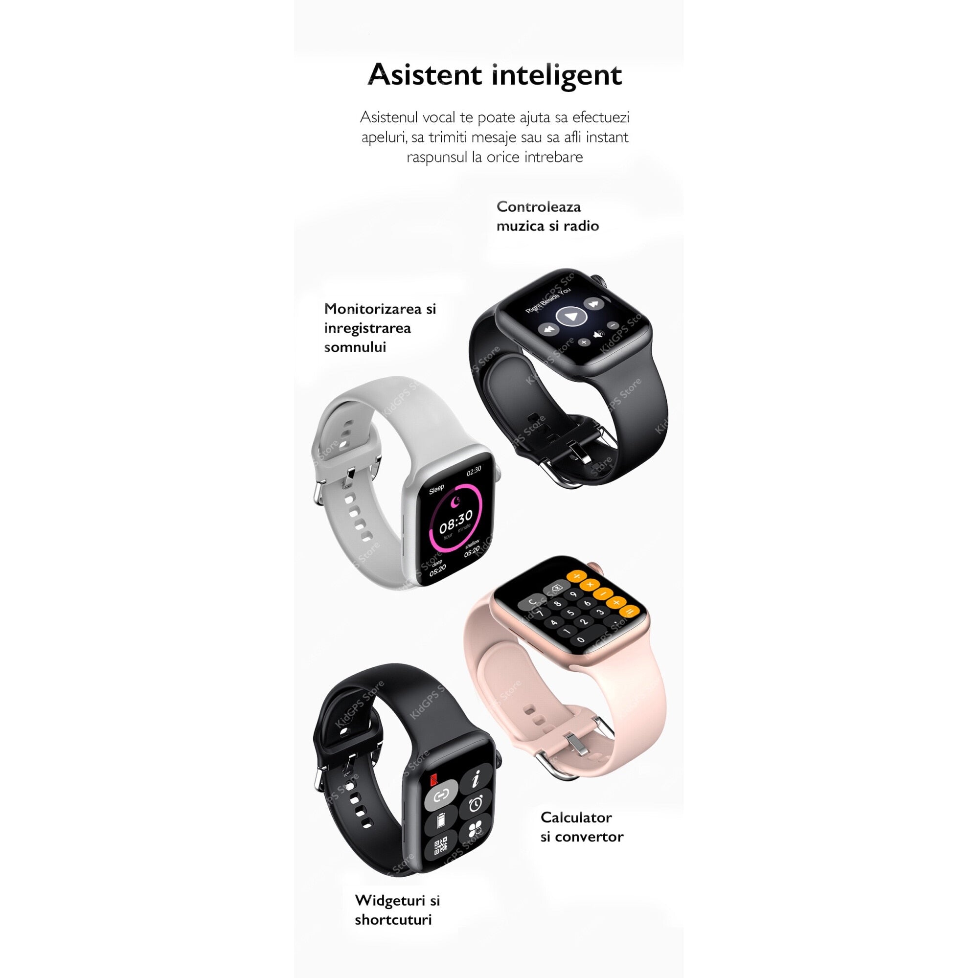 Ceas smartwatch TechONE™ W26 Pro, Negru