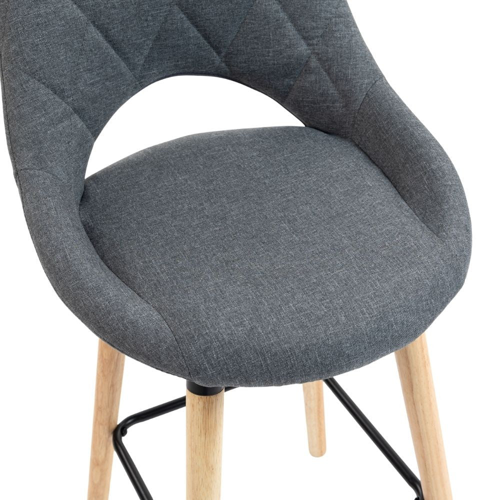 Scaun de Bar Inalt Premium KD Home BarLuxe Nova, Gri