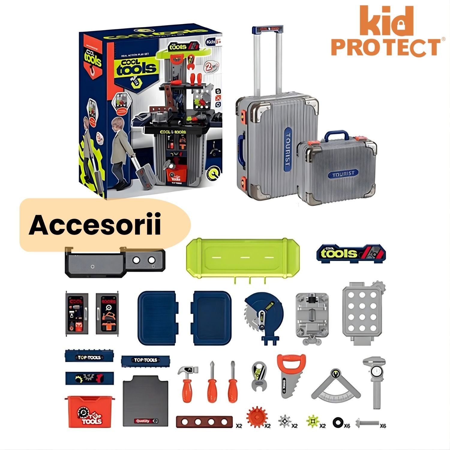 Banc de Lucru Copii 3 in 1 Kidprotect MiniBuilder Duo Case