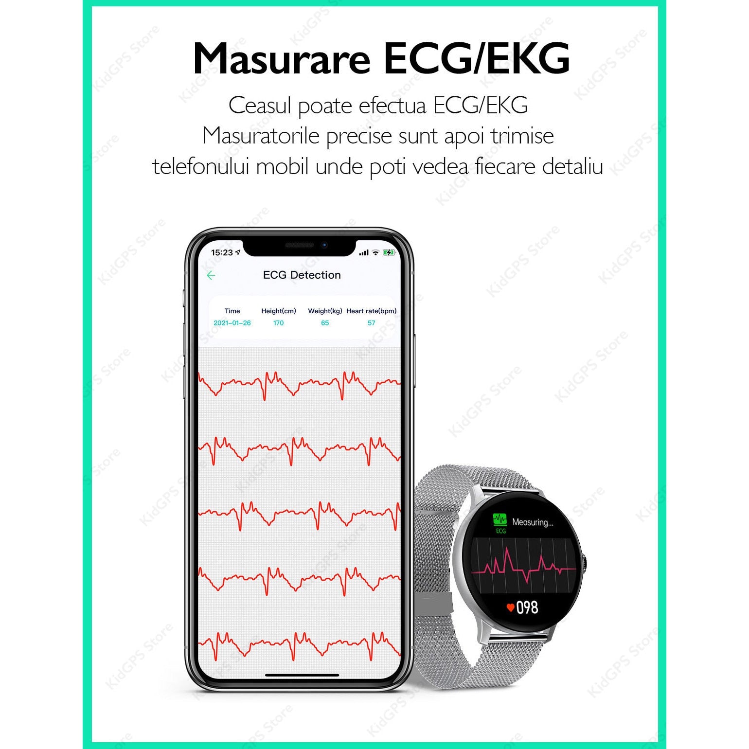 Ceas smartwatch femei TechONE™ DT2, Negru