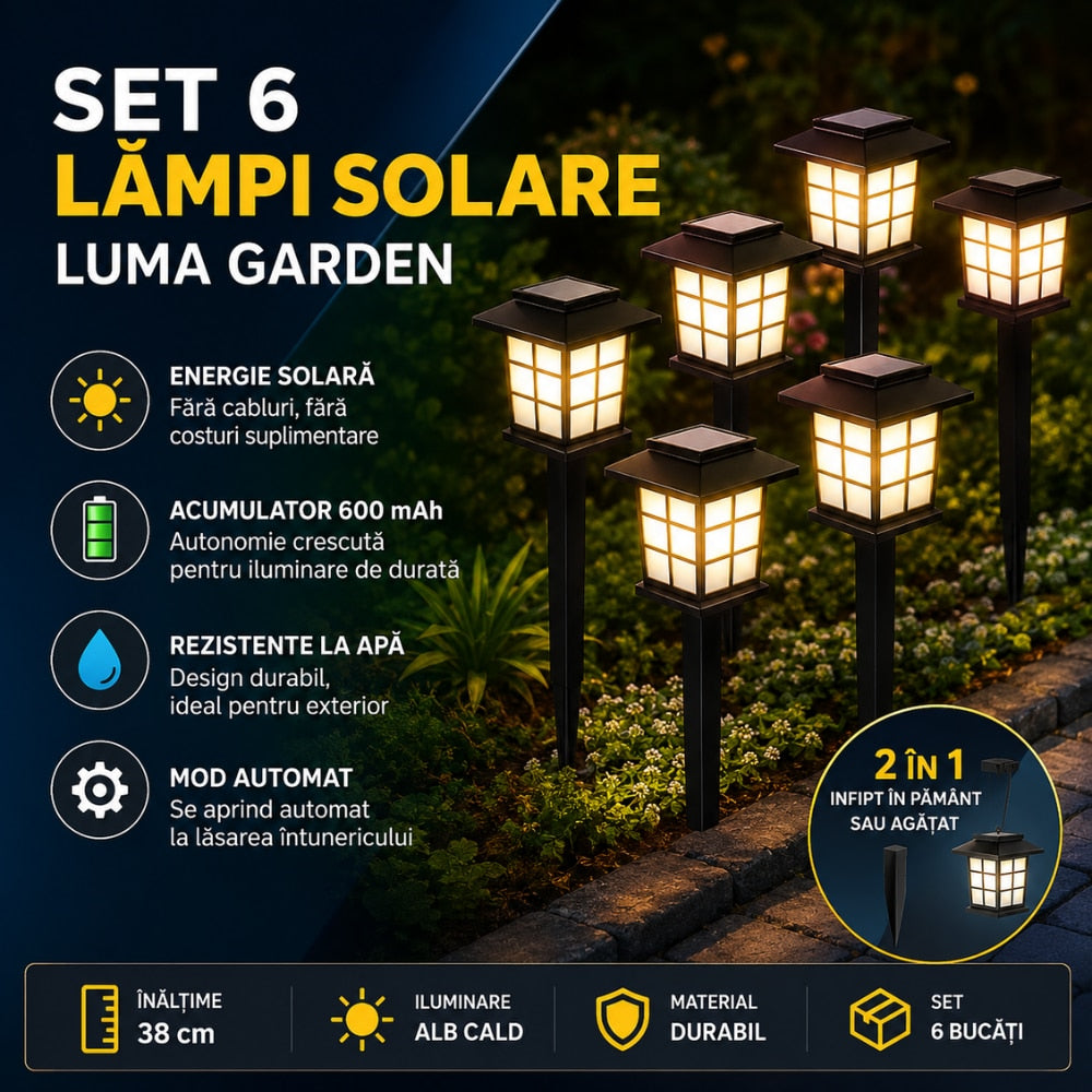 Set 6 Lampi Solare Techone Luma Garden