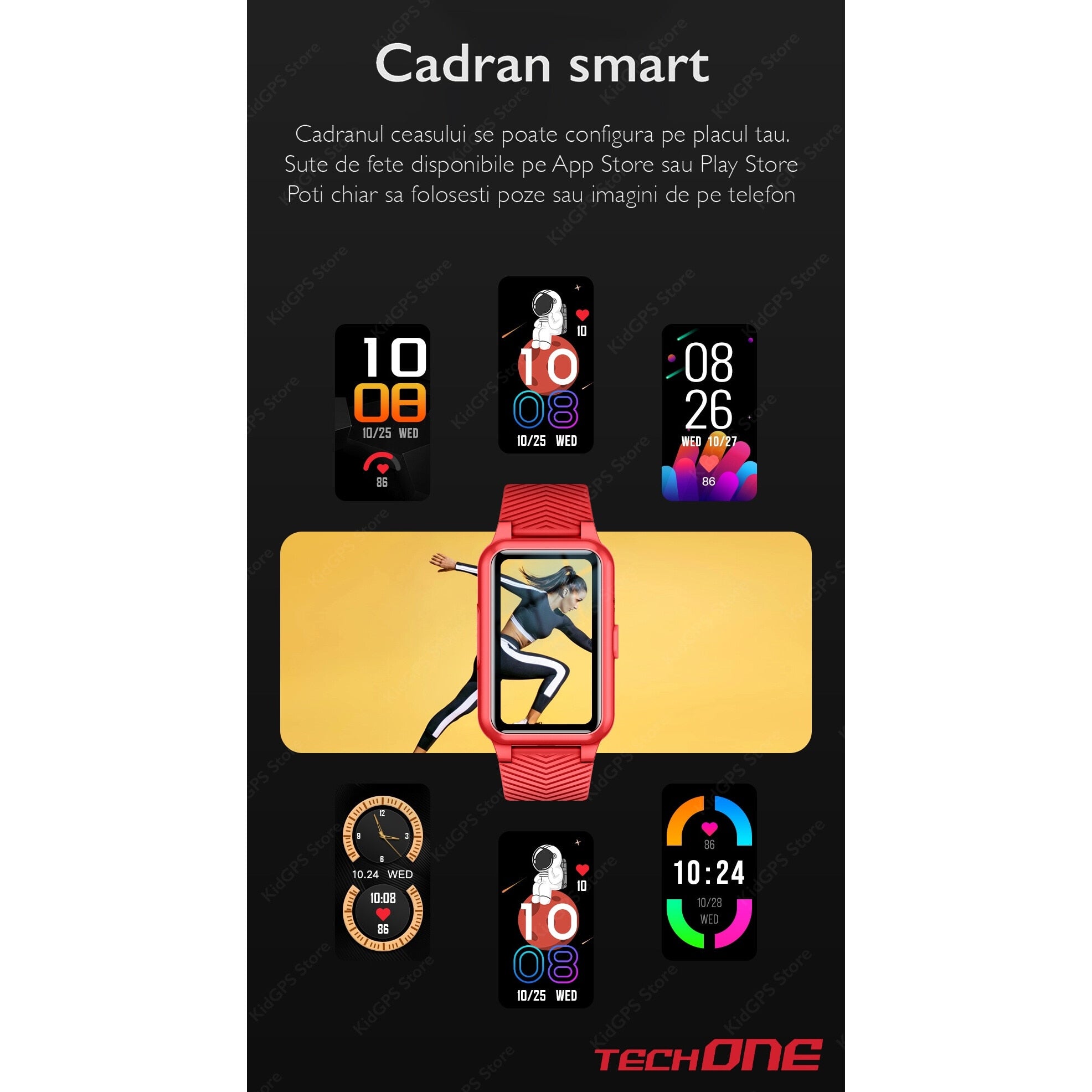 Ceas smartwatch GPS copii si adulti Techone™ S10 Pro Plus+ 4G, Roz