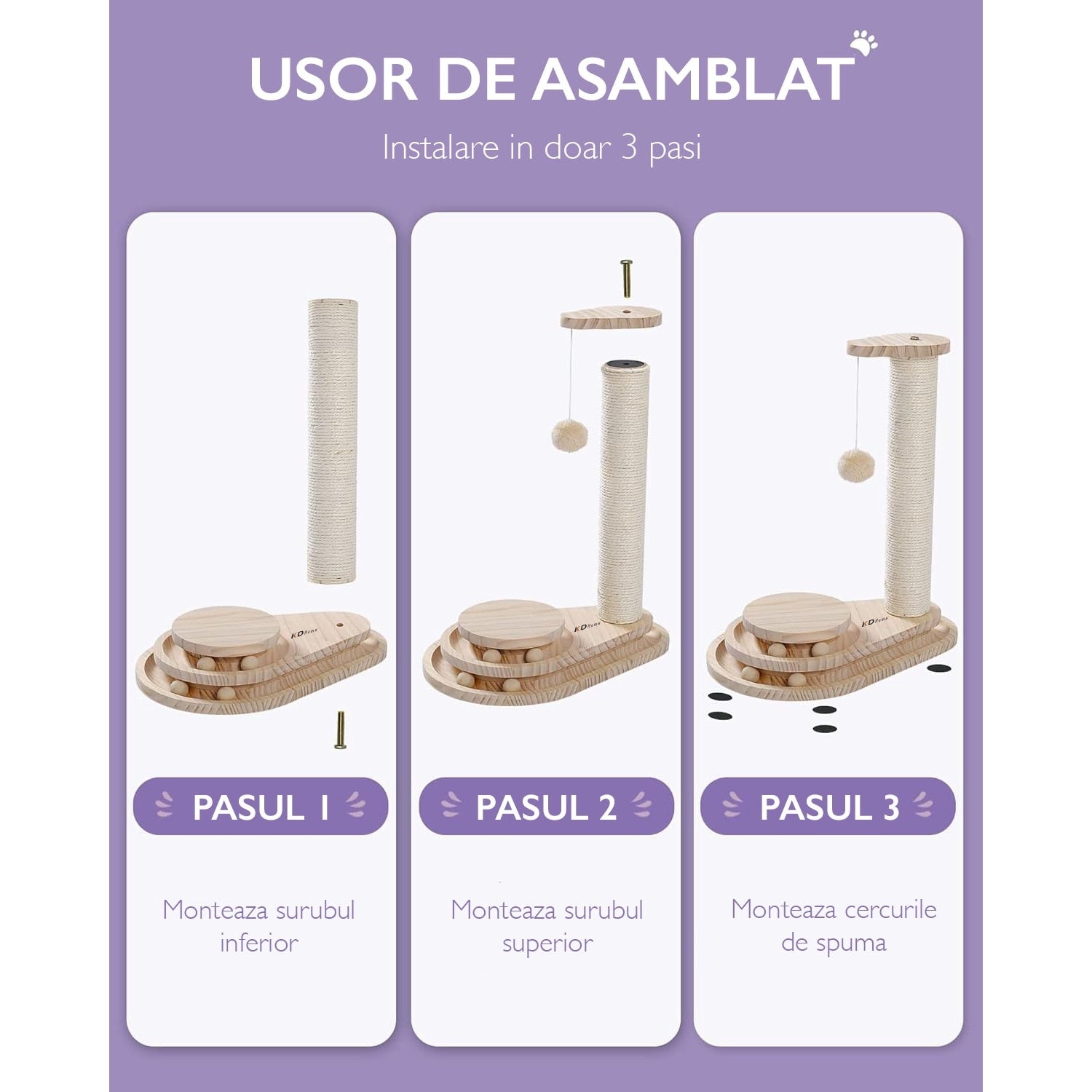 Loc De Joaca Pisici KD Home® Scratch & Lounge Tower 45 cm