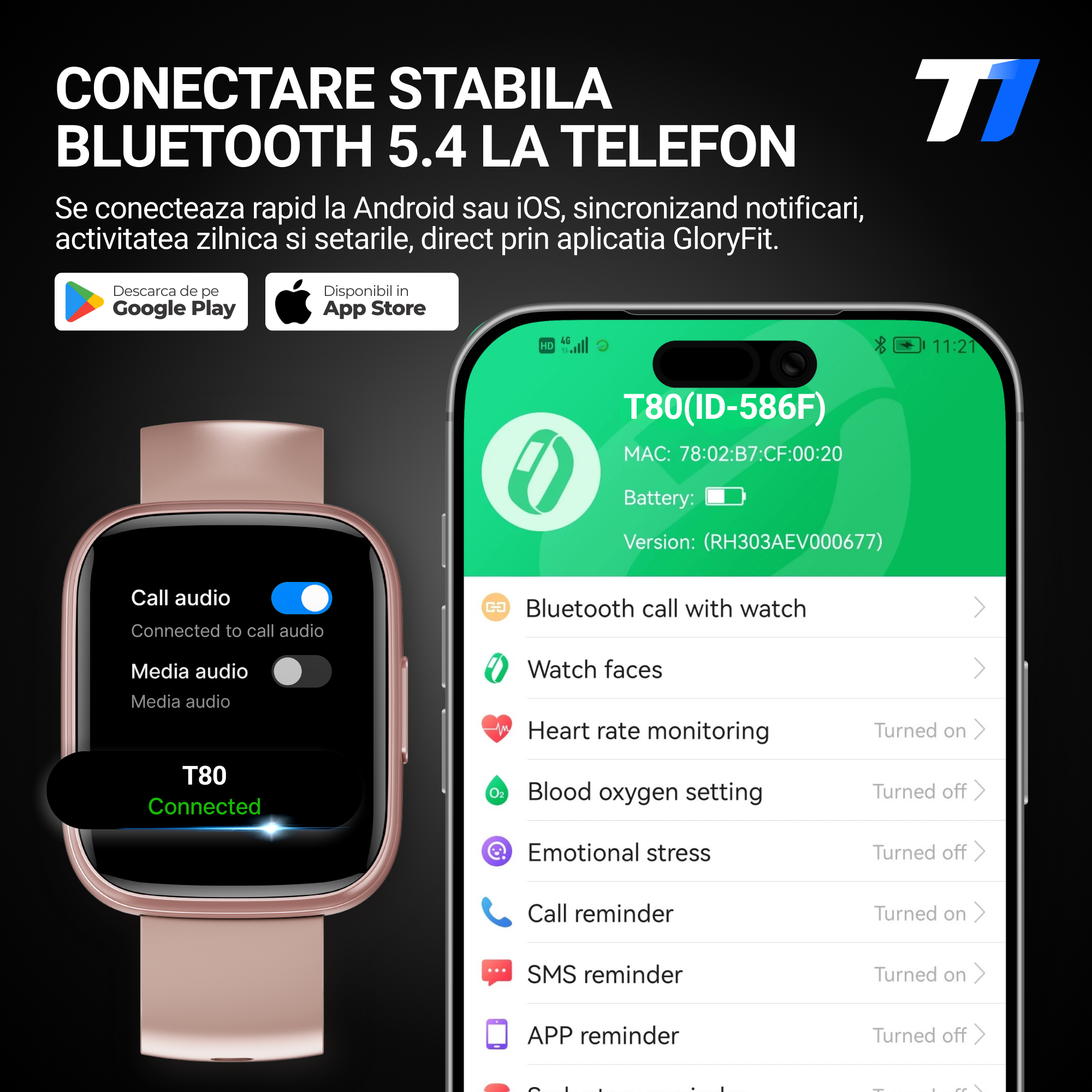 Ceas Smartwatch Femei TechONE CardioX Elite, Auriu