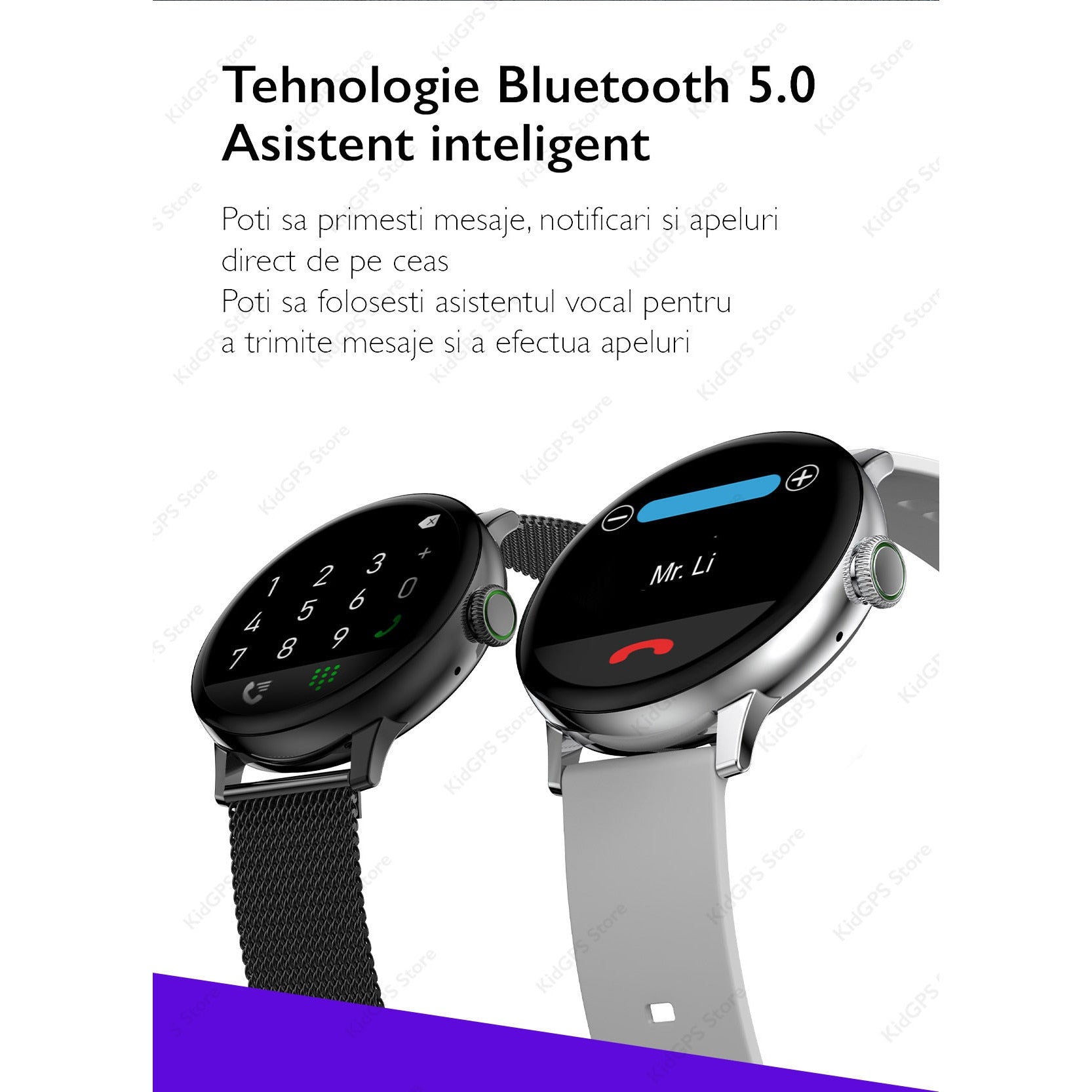 Ceas smartwatch femei TechONE™ DT2, Negru