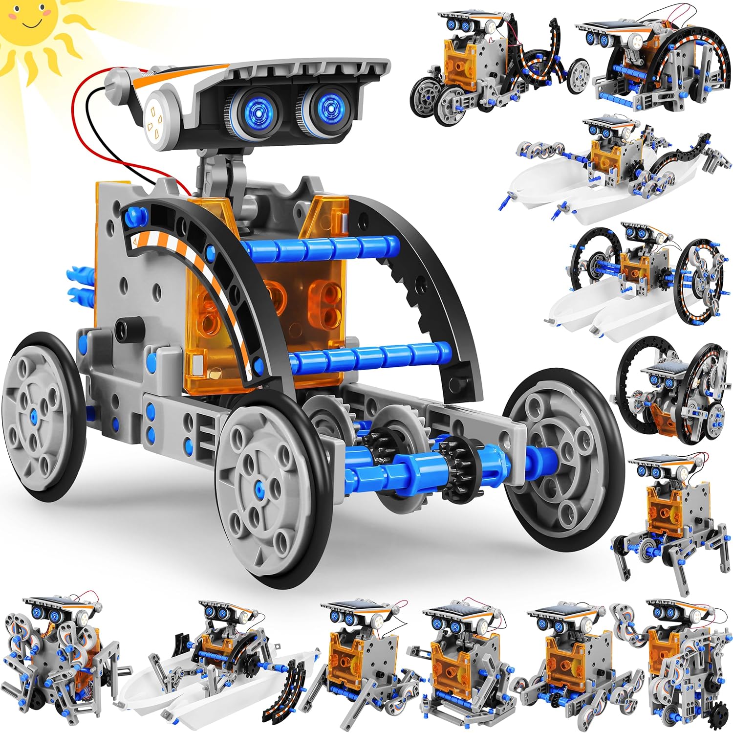 Set De Creatie Roboti Cu Energie Solara KidProtect SolarBotix 13-in-1