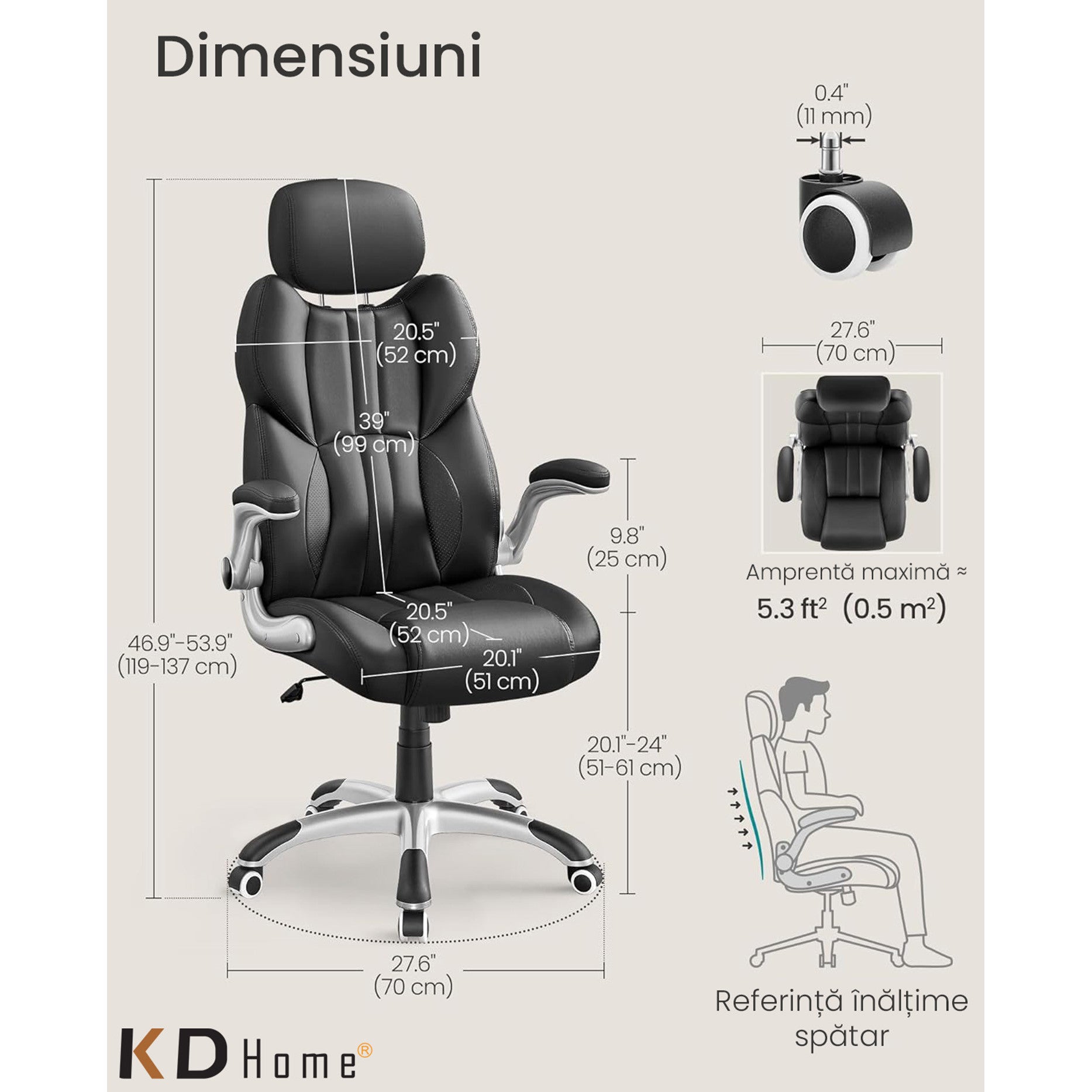 Scaun De Birou Directorial Ergonomic KD Home Stratos Glide
