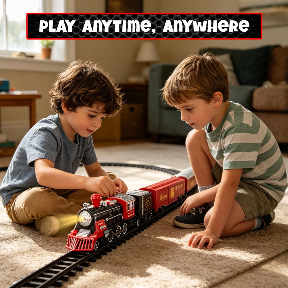 Circuit Trenulet de Jucarie Metalic Electric Retro Copii KidProtect Coaster Express