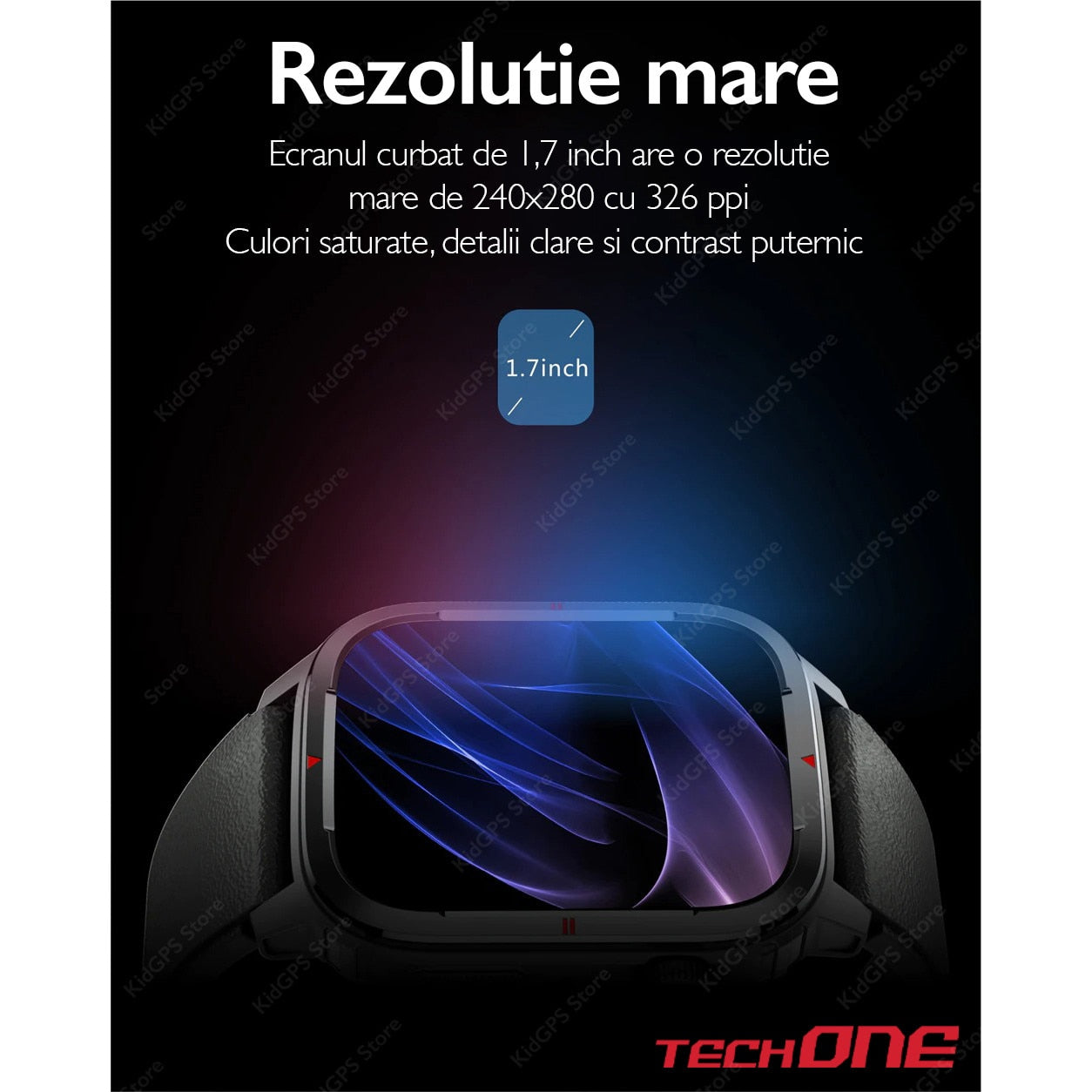 Ceas smartwatch barbati TechONE Q25 GT Runner, Argintiu