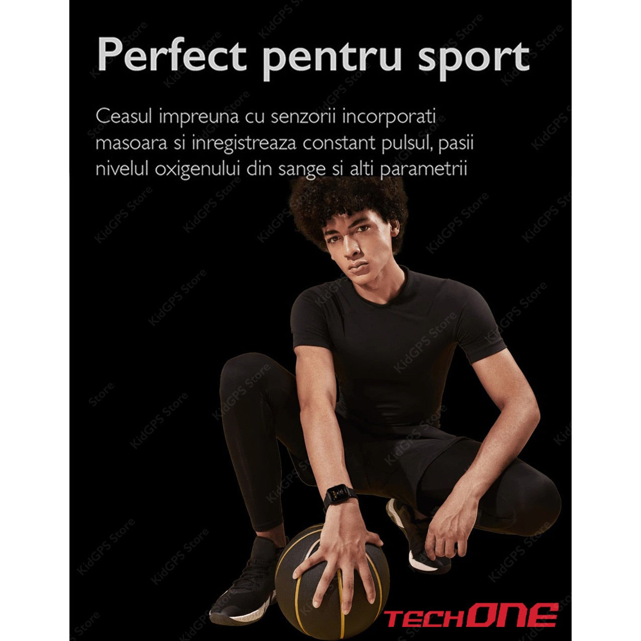 Ceas smartwatch barbati TechONE Q25 GT Runner, Argintiu