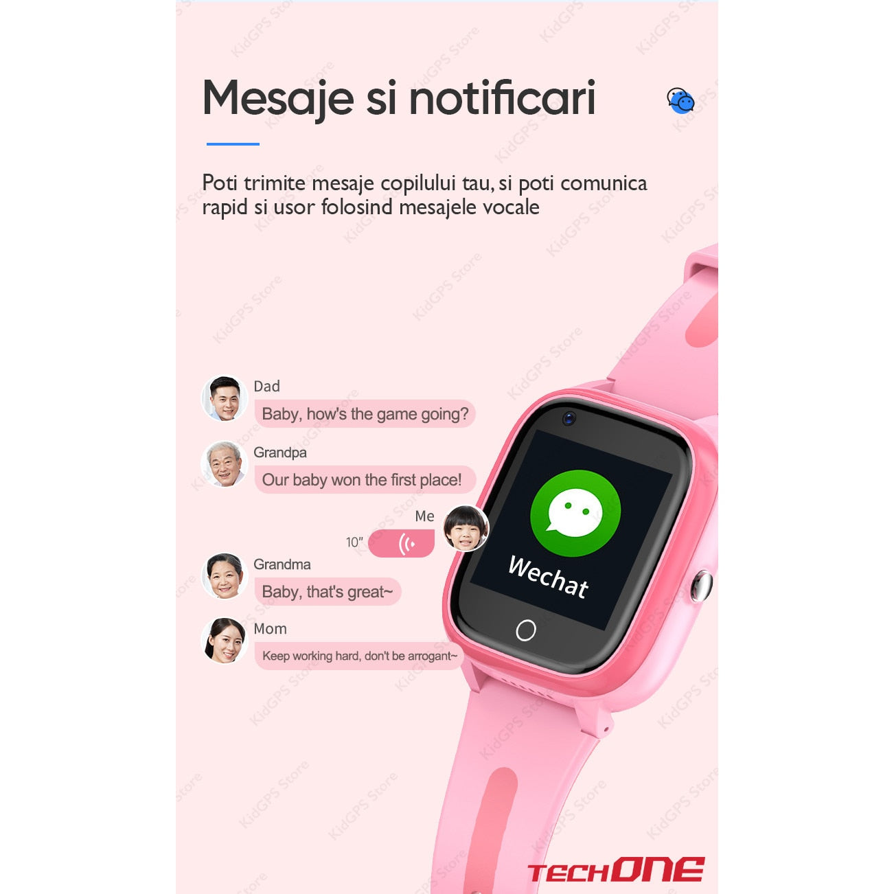 Ceas smartwatch GPS copii Techone™ CT03, Albastru