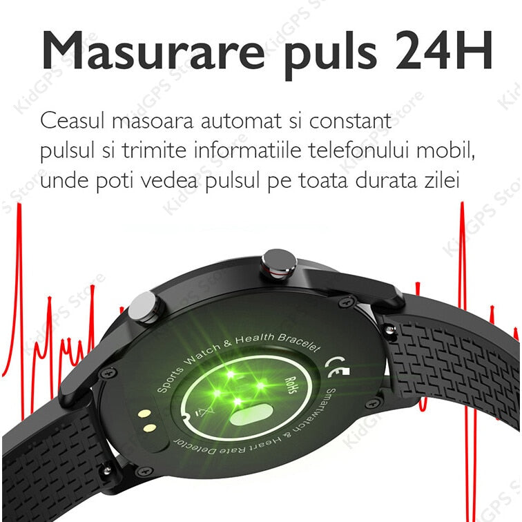 Ceas smartwatch TechONE™ KM02, Negru
