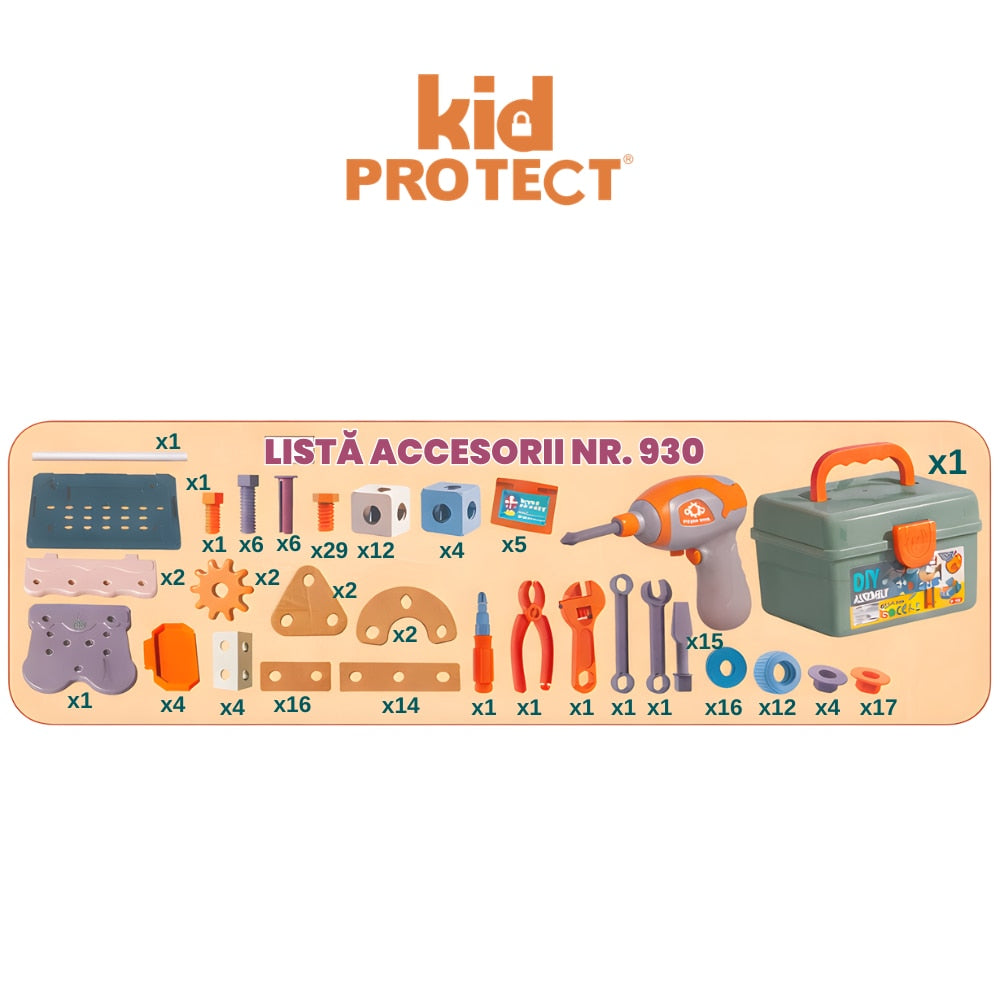 Trusa de Scule Copii de Construit Kidprotect Pro Construct
