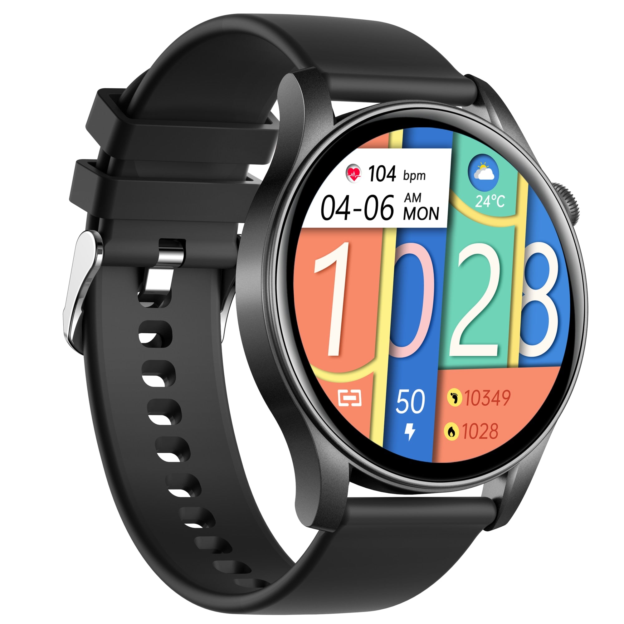 Ceas Smartwatch Unisex TechONE® KC88 Fine Life, Negru
