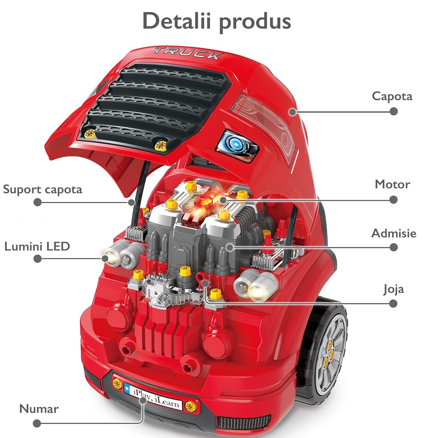 Set Reparatie Motor Auto Mecanic Copii Kidprotect® Engine Explorers, 62 Piese