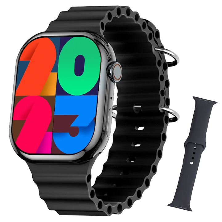 Ceas smartwatch barbati TechONE® V9 Pro Ultra, Negru