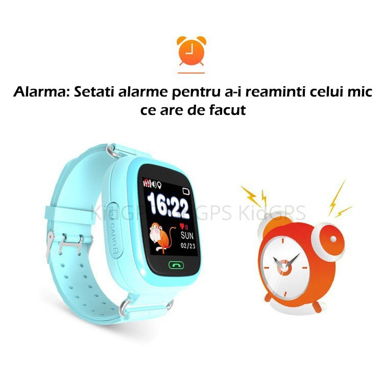 Ceas smartwatch GPS copii Techone™ GW100 Touch, Negru