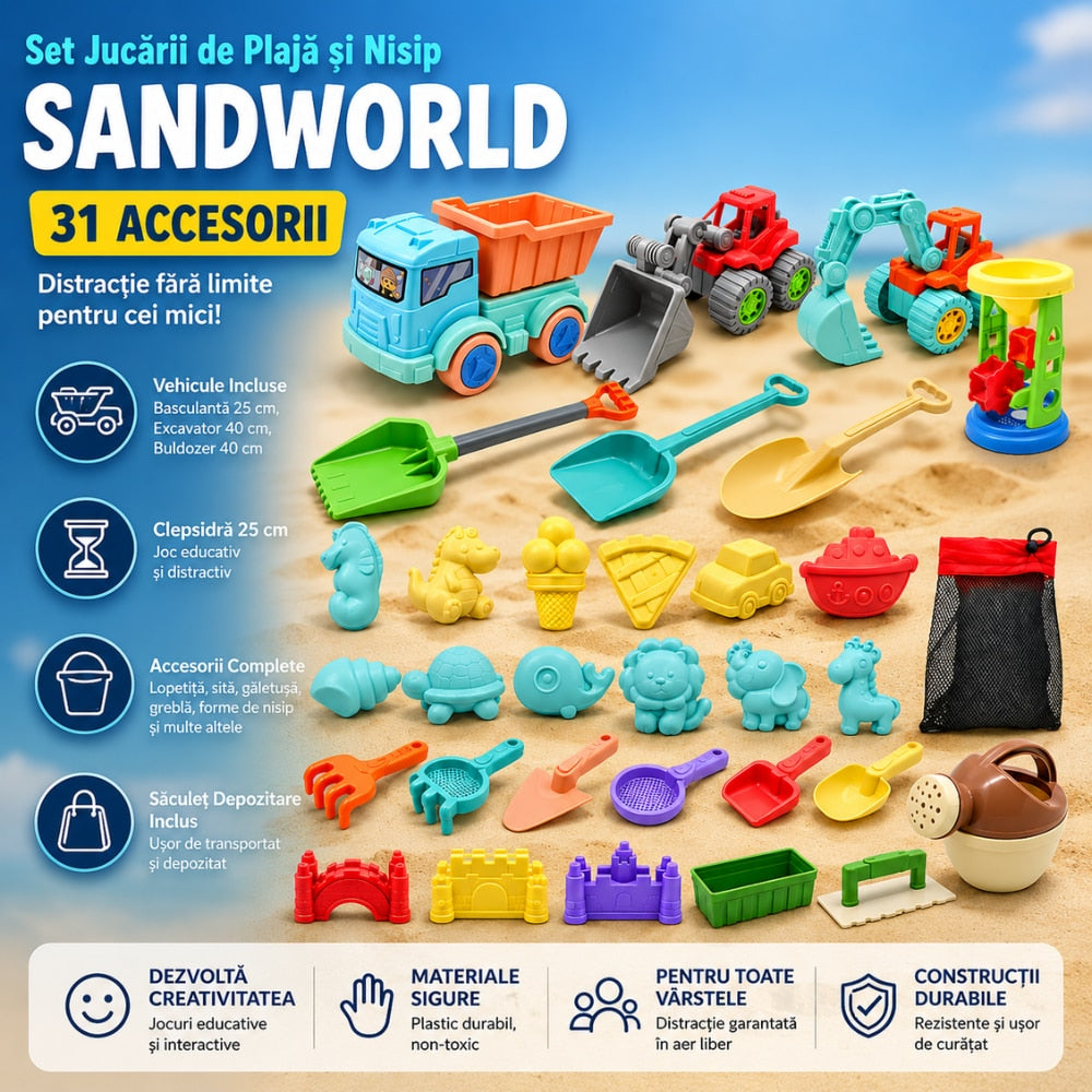 Set Jucarii de Plaja si Nisip KidProtect SandWorld