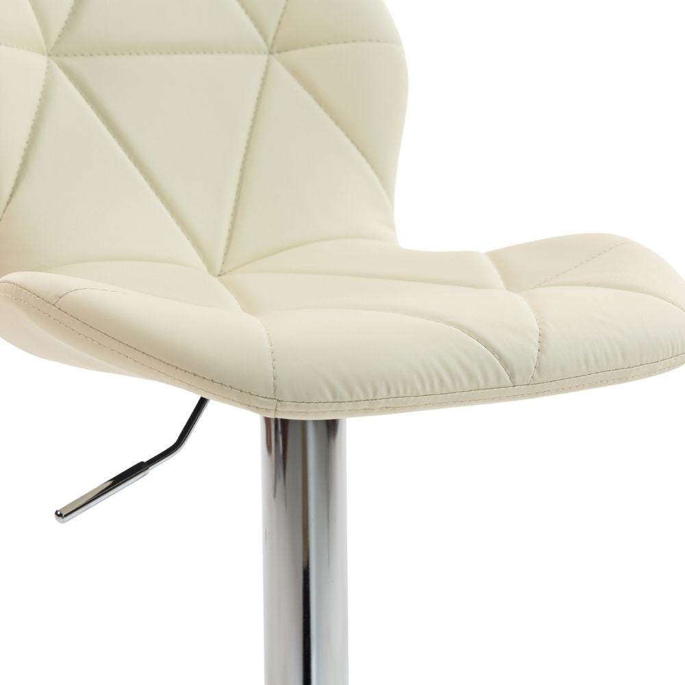 Scaun de Bar Inalt Cu Spatar KD Home Velvet Rise 360, Crem