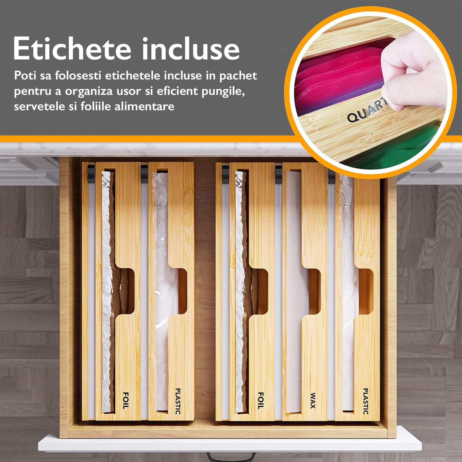 Suport Rola Hartie de Bucatarie Si Raft KD Home® TidyRoll Pro, Negru