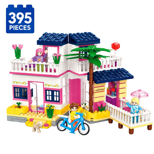 Set de Constructie cu Piese Tip Blocuri Constructie 395 Piese MiniBric Beach House 4550