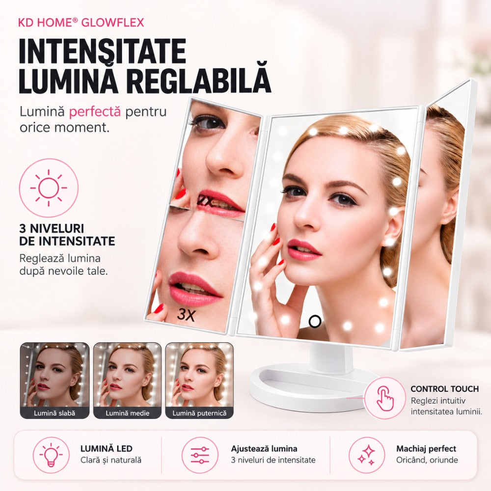 Oglinda Cosmetica Cu Marire Cu Led Pentru Machiaj KD Home GlowFlex