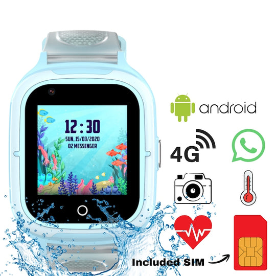Ceas Smartwatch GPS Copii Techone KT23T 4G, Albastru