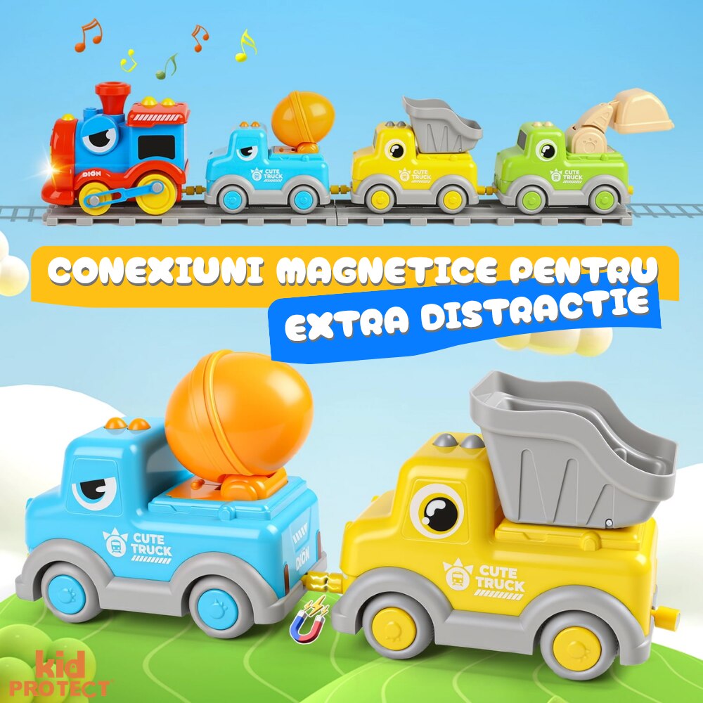 Circuit Trenulet de Jucarie Electric Pentru Copii KidProtect Builders Train